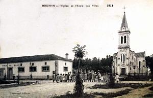 2251- Bouinan - L'Eglise et l'Ecole des Filles - 1911